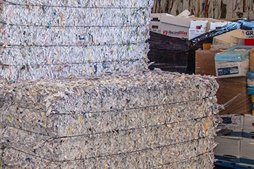 Bundled shredding paper for recycling
