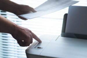 Man using office printer