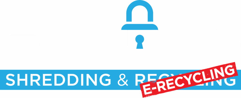 SecureShredding and E-Recycling Logo in white